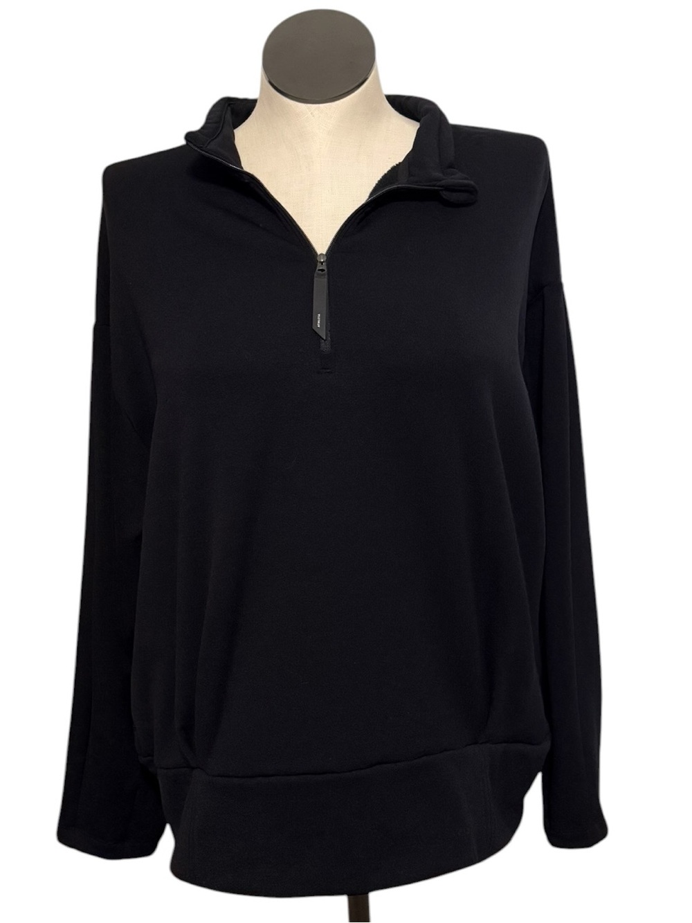 Athleta Black Quarter-Zip Pullover Sweatshirt
